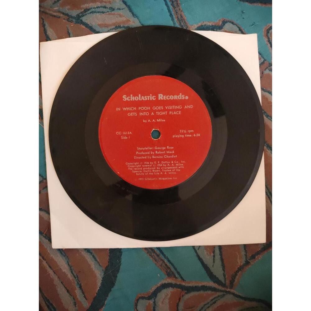 Vintage Scholastic record- pooh get in tight place 78rpm